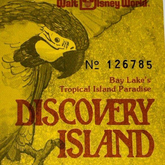 DISNEY Ticket Walt Disney World Discovery Island Complimentary Unused 1980 - Picture 4 of 4
